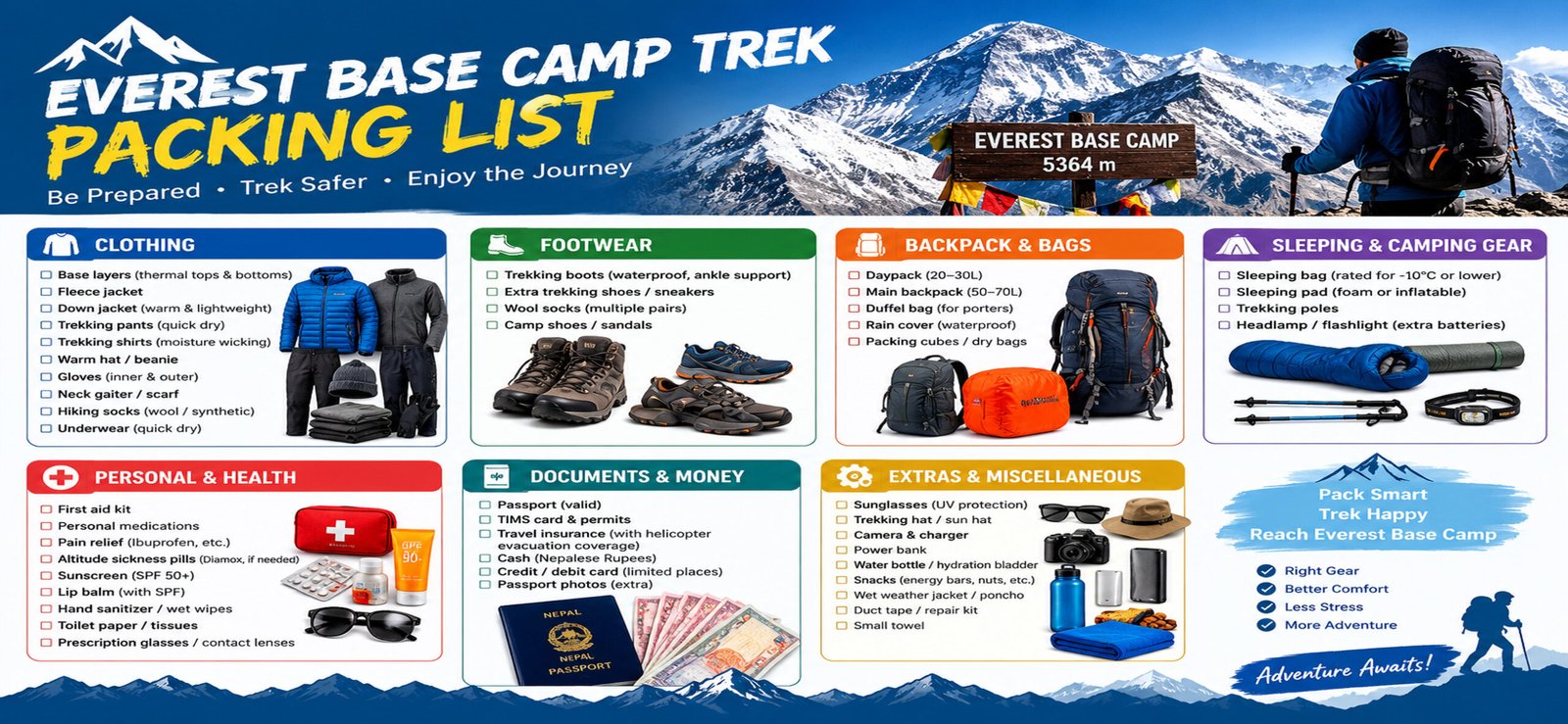 Everest Base Camp Trek Packing List: What You Actually Need vs What You Think You Need